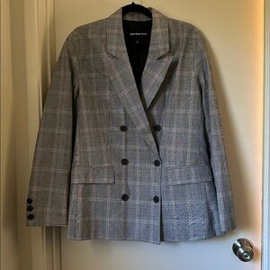 Who What Wear Black, pink,and Gray Checkered Blazer size L